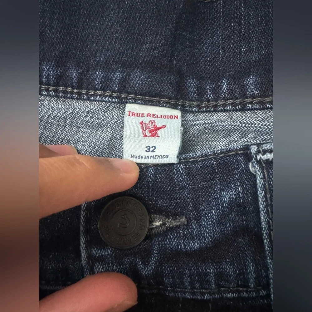 True Religion Ricky Relaxed Straight Denim Jeans Size 32 Dark Blue Wash 2000s